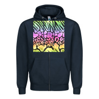 Navy neon rainbow safari seamless pattern Zipper Hoodie - BundleAndBundleShop