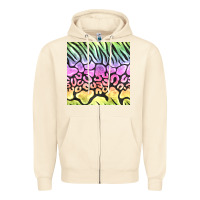 Sandshell neon rainbow safari seamless pattern Zipper Hoodie - BundleAndBundleShop