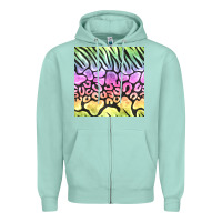 Seafoam neon rainbow safari seamless pattern Zipper Hoodie - BundleAndBundleShop