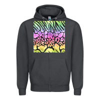 Smoke neon rainbow safari seamless pattern Zipper Hoodie - BundleAndBundleShop