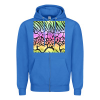 True Royal neon rainbow safari seamless pattern Zipper Hoodie - BundleAndBundleShop
