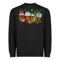 Black christmas santa claus coffee cups Heavyweight Sweatshirt - OliviaCreatesArt