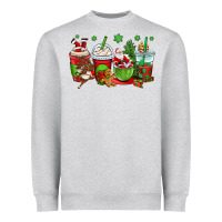 Christmas Santa Claus Coffee Cups Heavyweight Sweatshirt | Teevron