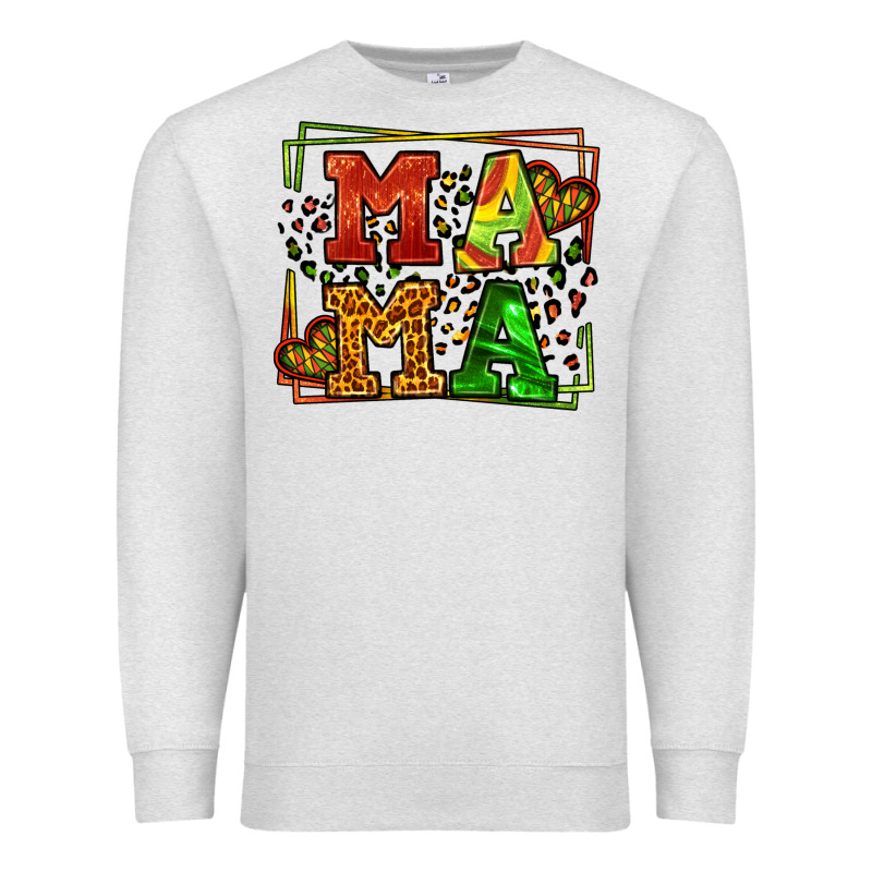 Juneteenth Leopard Frame Mama Mother's Day Premium Sweatshirt by LillyAllenDesigns | Teevron