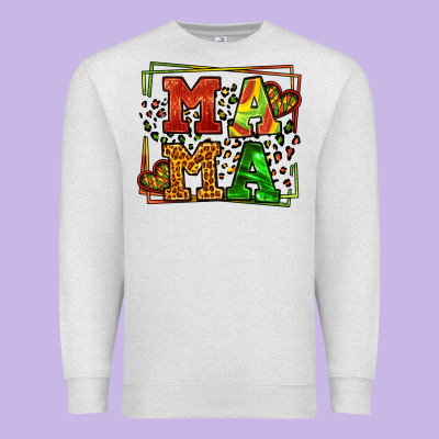 Juneteenth Leopard Frame Mama Mother's Day Premium Sweatshirt Designed By Lillyallendesigns