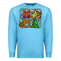 Ocean Blue juneteenth leopard frame mama Mother's Day Premium Sweatshirt - LillyAllenDesigns