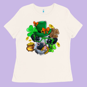 St. Patrick Cow Clover Ladies Tee Designed By Bundleandbundleshop