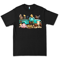 Black Farm Animals Truck Premium Tee - BundleAndBundleShop