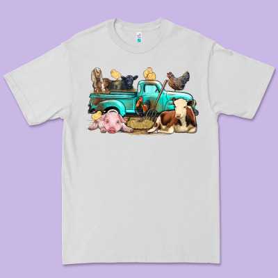 Farm Animals Truck Premium Tee Designed By Bundleandbundleshop