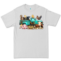 Dove Grey Farm Animals Truck Premium Tee - BundleAndBundleShop
