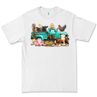 White Farm Animals Truck Premium Tee - BundleAndBundleShop