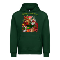 Forest Green happy holidays gnomes truck Urban Hoodie - BarkalooDesign