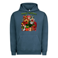 Pigment Midnight Navy happy holidays gnomes truck Urban Hoodie - BarkalooDesign