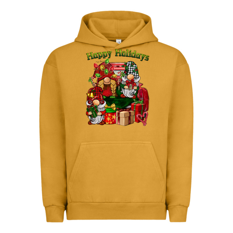 Happy Holidays Gnomes Truck Urban Hoodie by BarkalooDesign | Teevron