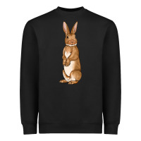 Black Bunny Easter Heavyweight Sweatshirt - OliviaCreatesArt