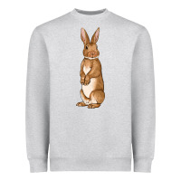 Heather Grey Bunny Easter Heavyweight Sweatshirt - OliviaCreatesArt
