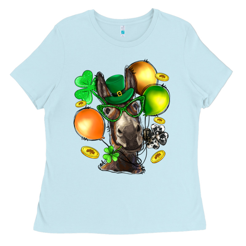 St. Patricks Clovers With Donkey Ladies Tee by BundleAndBundleShop | Teevron