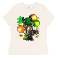 Bone St. Patricks Clovers With Donkey Ladies Tee - BundleAndBundleShop