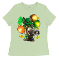 Matcha St. Patricks Clovers With Donkey Ladies Tee - BundleAndBundleShop