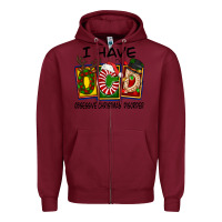 Burgundy I Have Obsessive Christmas Disorder Zipper Hoodie - FaDigitalArtStudio