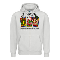 Dove Grey I Have Obsessive Christmas Disorder Zipper Hoodie - FaDigitalArtStudio
