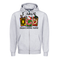 Heather Grey I Have Obsessive Christmas Disorder Zipper Hoodie - FaDigitalArtStudio