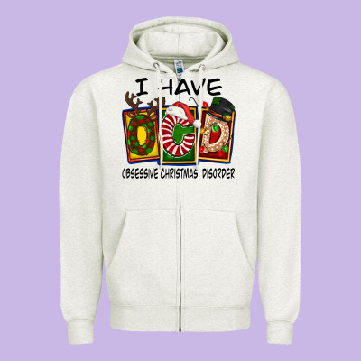 I Have Obsessive Christmas Disorder Zipper Hoodie Designed By Fadigitalartstudio