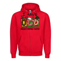 Red I Have Obsessive Christmas Disorder Zipper Hoodie - FaDigitalArtStudio