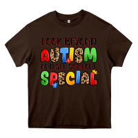 Chocolate Brown look beyond autism and see someone special Heavy Core Tee - JahusDesignShop