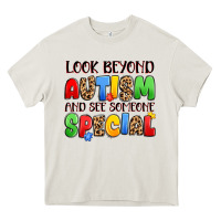 Cream look beyond autism and see someone special Heavy Core Tee - JahusDesignShop