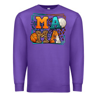 Purple Basketball and Volleyball mama Mother's Day Premium Sweatshirt - LillyAllenDesigns