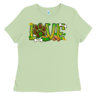 Matcha St. Patrick's Day love dog paw Ladies Tee - BundleAndBundleShop