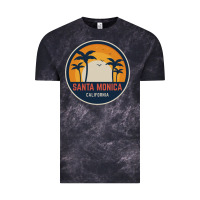 Cloud Black santa monica california Vintage Tee - artisFamous