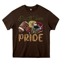 Chocolate Brown small town big pride maroon yellow Heavy Core Tee - MaliasSmallBusiness