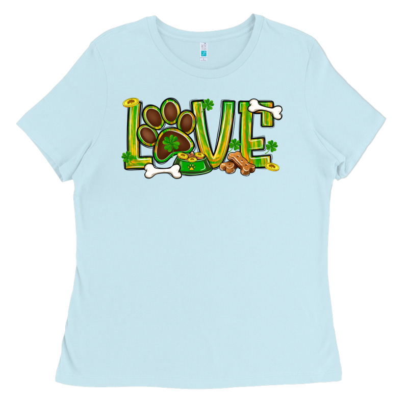 St. Patrick's Day Love Dog Paw Ladies Tee by BundleAndBundleShop | Teevron
