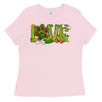 Bubblegum Pink St. Patrick's Day love dog paw Ladies Tee - BundleAndBundleShop