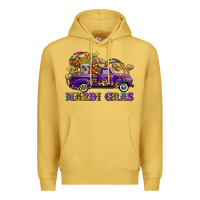 Antique Gold mardi gras skull truck Premium Hoodie - FaDigitalArtStudio