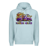 Blue Mist mardi gras skull truck Premium Hoodie - FaDigitalArtStudio