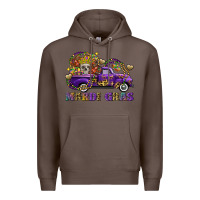 Coffee mardi gras skull truck Premium Hoodie - FaDigitalArtStudio