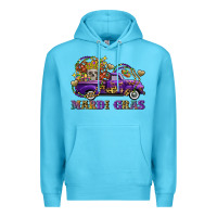 Ocean Blue mardi gras skull truck Premium Hoodie - FaDigitalArtStudio