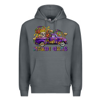 Rock mardi gras skull truck Premium Hoodie - FaDigitalArtStudio
