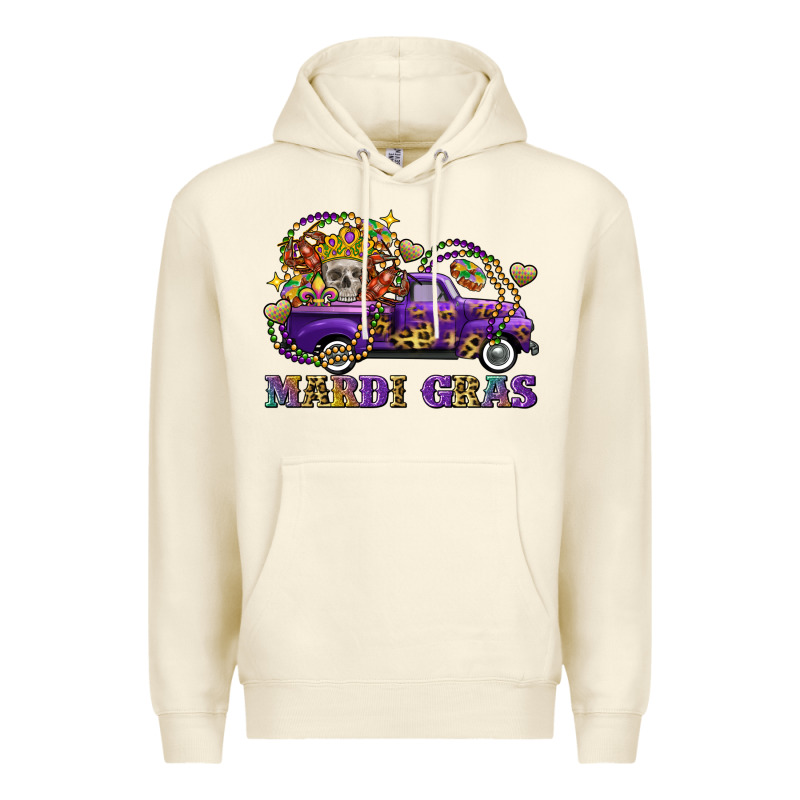 Mardi Gras Skull Truck Premium Hoodie by FaDigitalArtStudio | Teevron