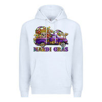 White mardi gras skull truck Premium Hoodie - FaDigitalArtStudio