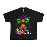 Black Halloween Afro Messy Bun Momster Urban Heavy Tee - texasbilliewilder