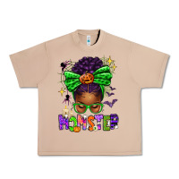 Burro Halloween Afro Messy Bun Momster Urban Heavy Tee - texasbilliewilder
