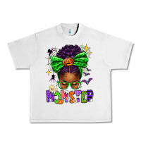 Lunar Rock Halloween Afro Messy Bun Momster Urban Heavy Tee - texasbilliewilder