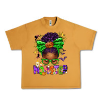 Peanut Butter Halloween Afro Messy Bun Momster Urban Heavy Tee - texasbilliewilder