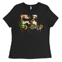 Black florida state cowhide serape cactus Ladies Tee - RanaPortraitStore
