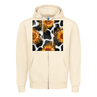 Sandshell cowhide leopard sunflower seamless pattern Zipper Hoodie - BundleAndBundleShop