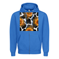 True Royal cowhide leopard sunflower seamless pattern Zipper Hoodie - BundleAndBundleShop